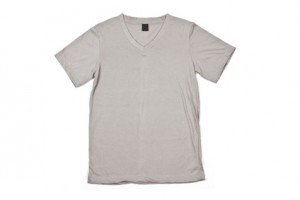 grey v-neck t-shirt