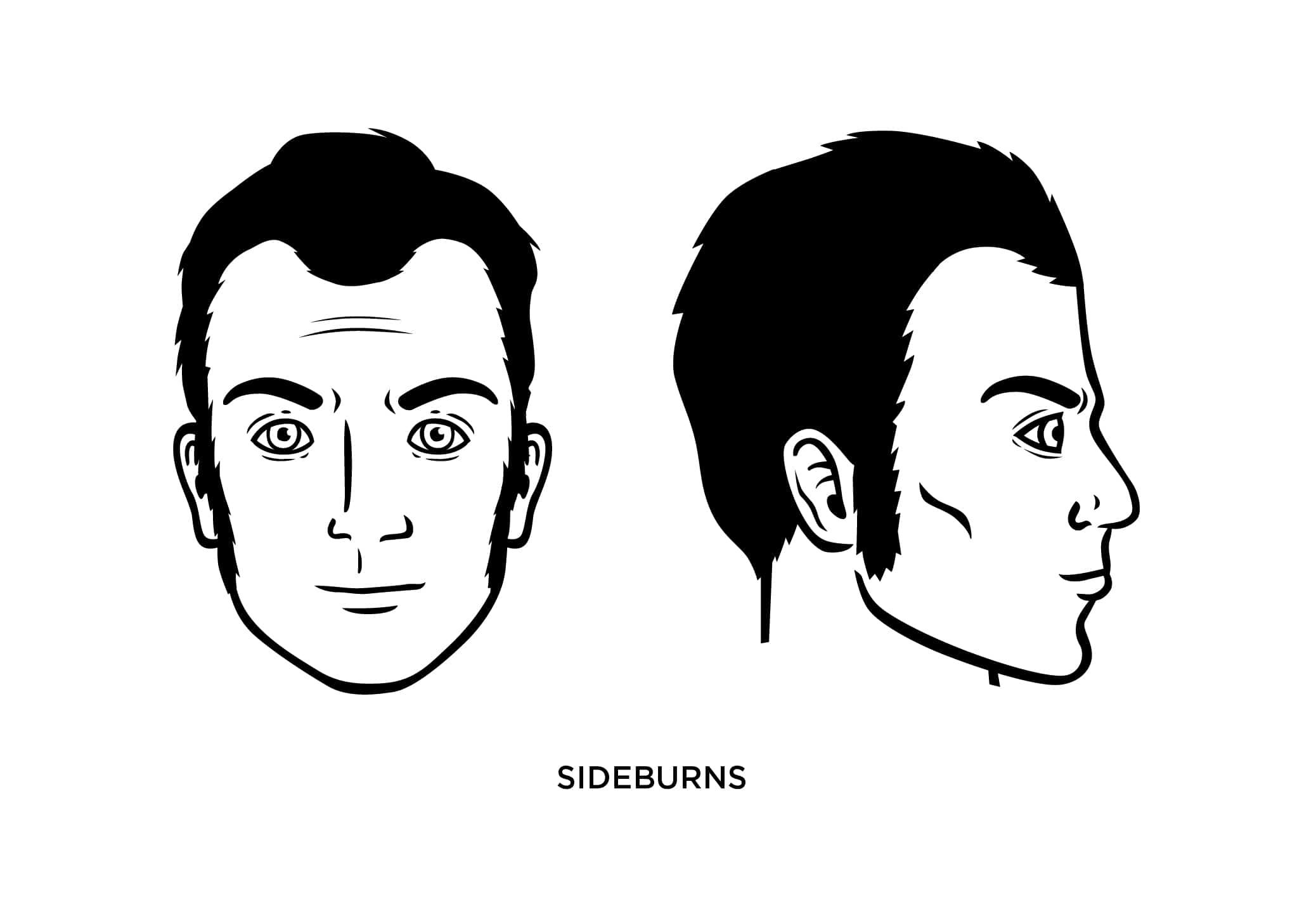 Mens sideburn length