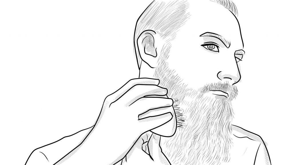 Use a beard brush to remove any stray hairs