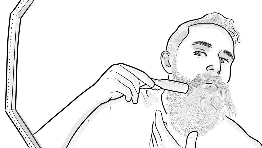start brushing your beard with the grain