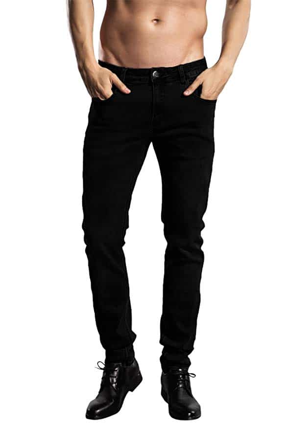 ZLZ Slim Fit Jeans, Men's Younger-Looking Fashionable Colorful Super Comfy Stretch Skinny Fit Denim Jeans