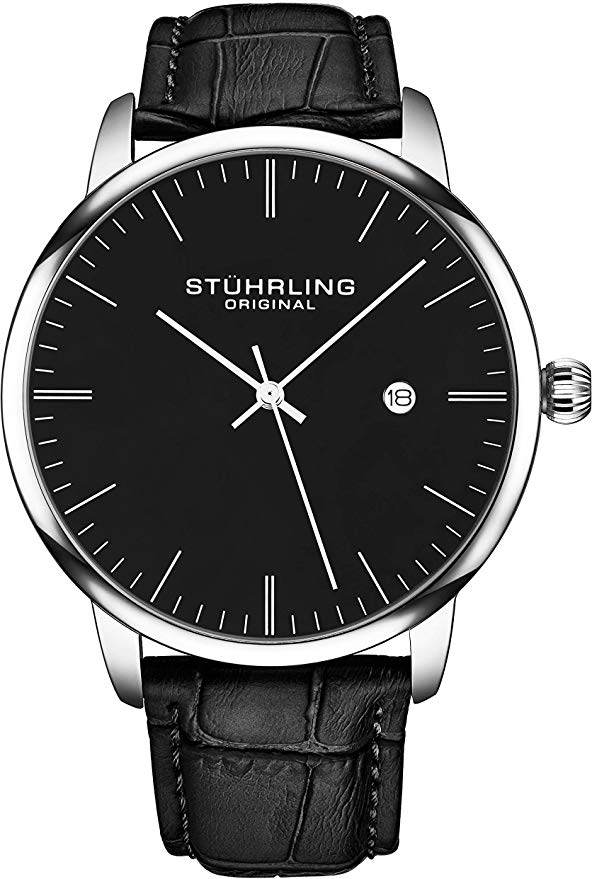 Stuhrling Original Men’s Watch With Calfskin Leather Strap