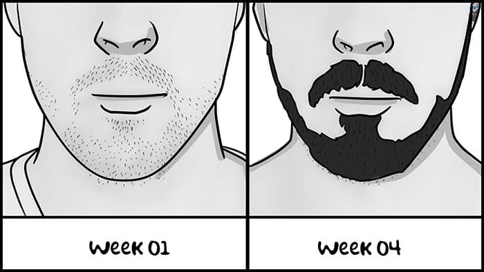 Grow a thicker beard by giving it time to grow