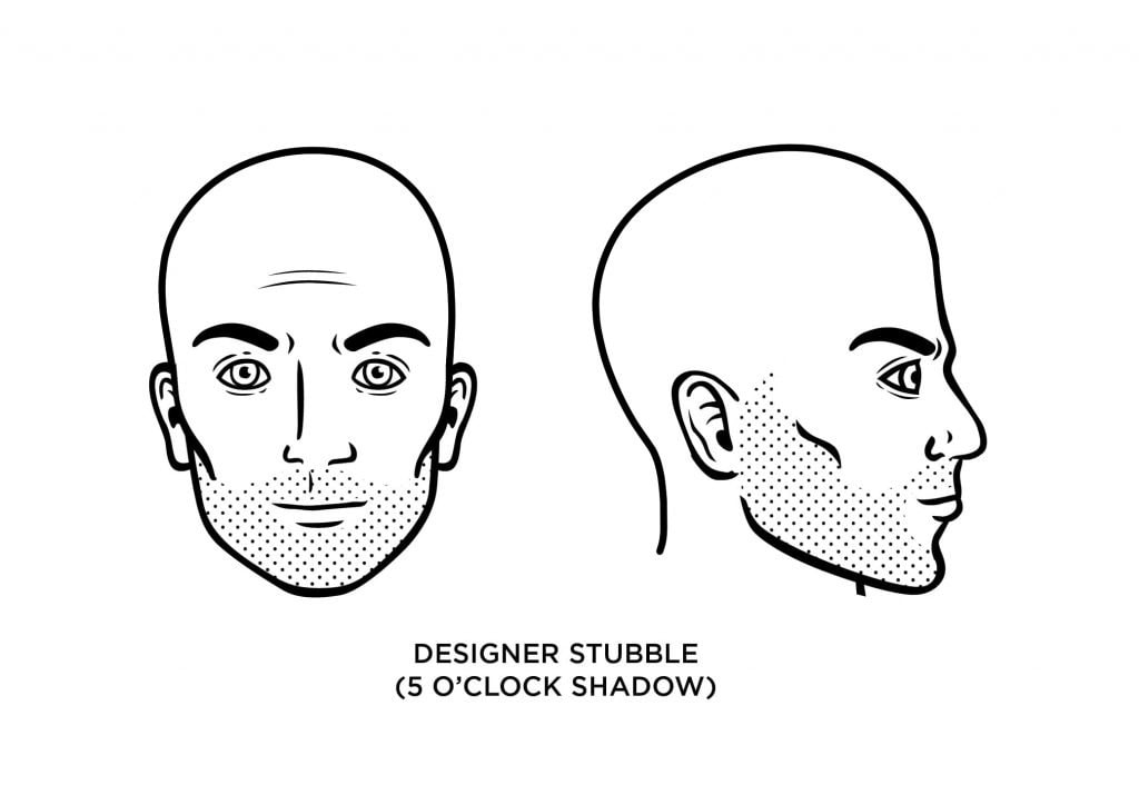 bald man with 5 oclock shadow designer stubble