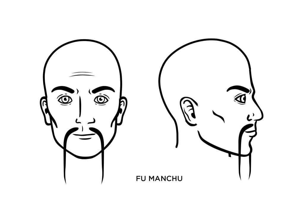 bald man with Fu Manchu mustache