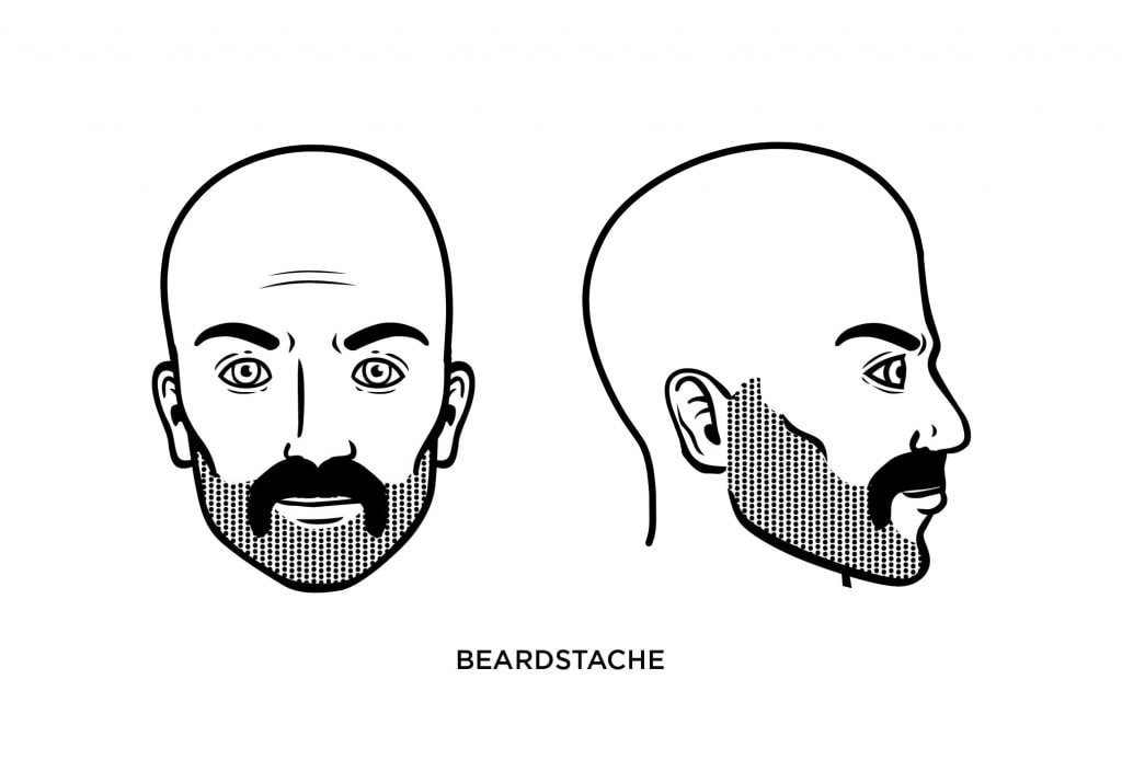 bald man with beardstache