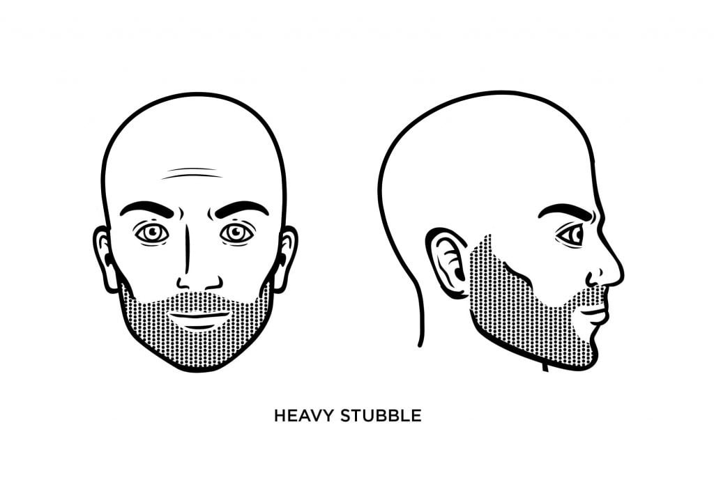bald man with heavy stubble