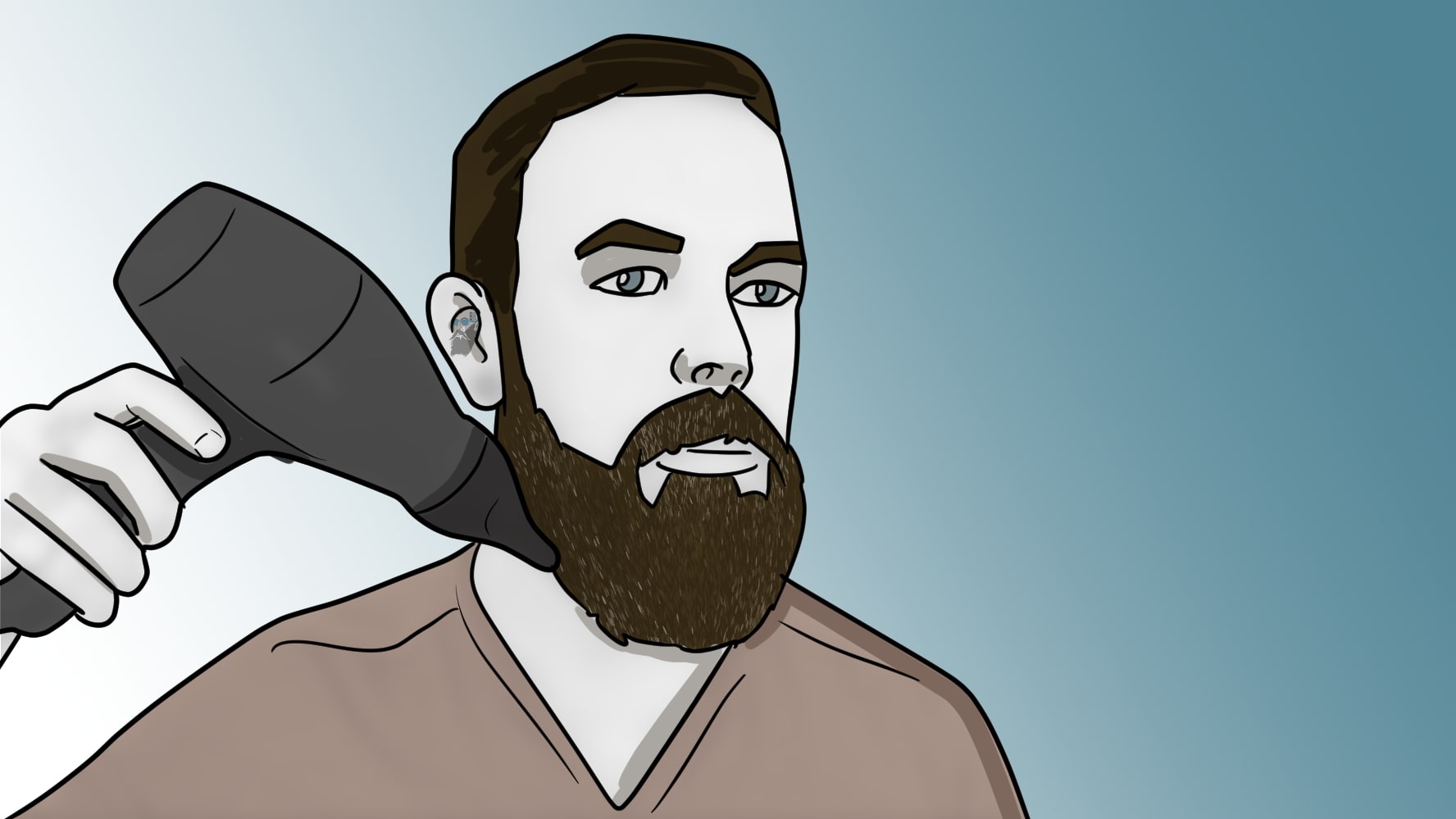 how to straighten your beard 2